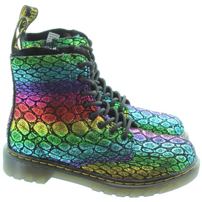 obligatorisk terrasse vi Kids Dr Martens 1460 Pascal in Rainbow