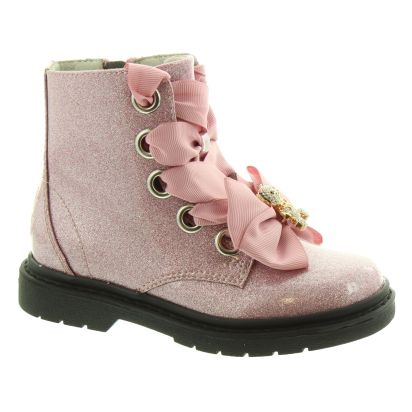 Kids LK4522 Teddy Boots In Pink Glitter