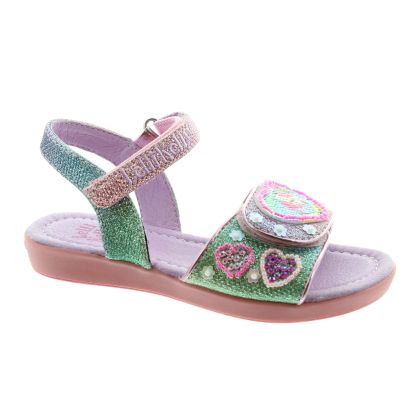 LELLI KELLY Kids LK7404 Unicorn Gem Sandals In Multi Rainbow Glitter