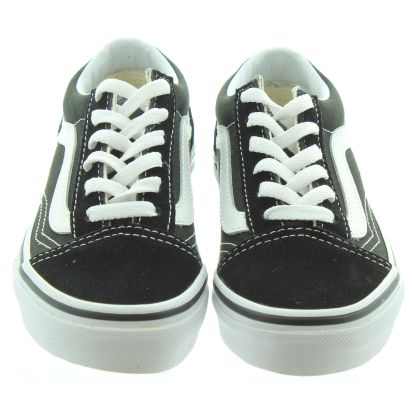 Black and white vans youth best sale