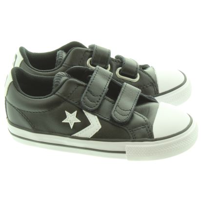 black leather converse youth