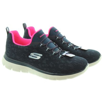 Skechers navy online and pink trainers