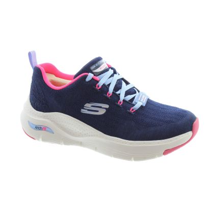 Ladies 149414 Arch Fit Trainers In Navy Hot Pink
