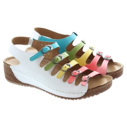Buckle sandals best sale white