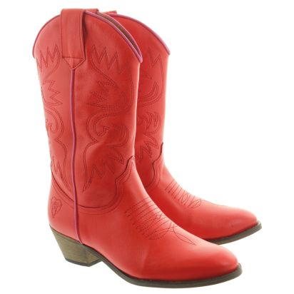 LA PINTURA Ladies Cowboy Boots In Red 
