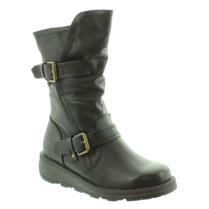 Black calf boots flat 2025