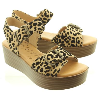 blowfish leopard print sandals