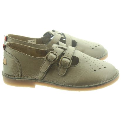 Pod Ladies Marley T-Bar Shoes In in Pewter
