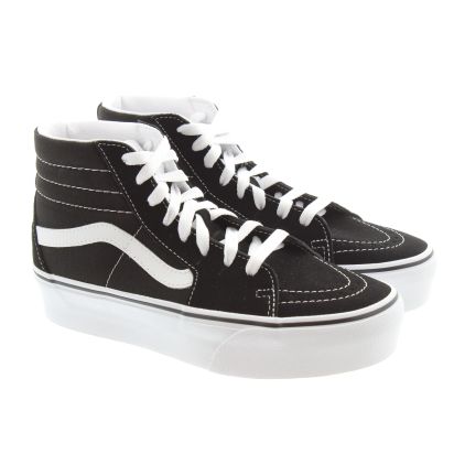 Vans black and white old discount skool high top
