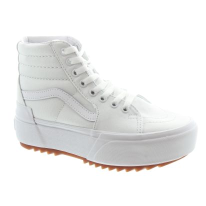 Ladies Sk8 Hi Stacked Boots In White
