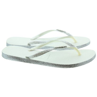 Ladies white havaianas shop flip flops