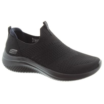 SKECHERS Ladies Ultra Flex Machine Washable Classy Charm Shoes In All BLack