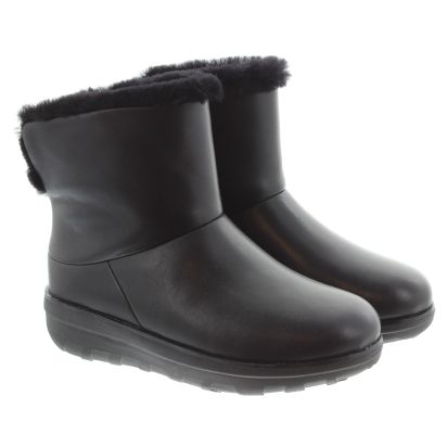 FITFLOP Ladies Waterproof Mukluk 3 Leather Boots In Black