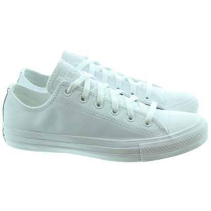 Converse all star ox hot sale leather white