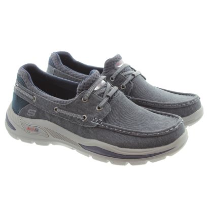 Skechers mens discount white slip ons
