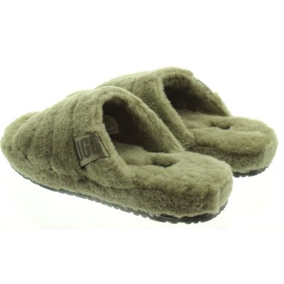 Mens Fluff You Sliders In Olive