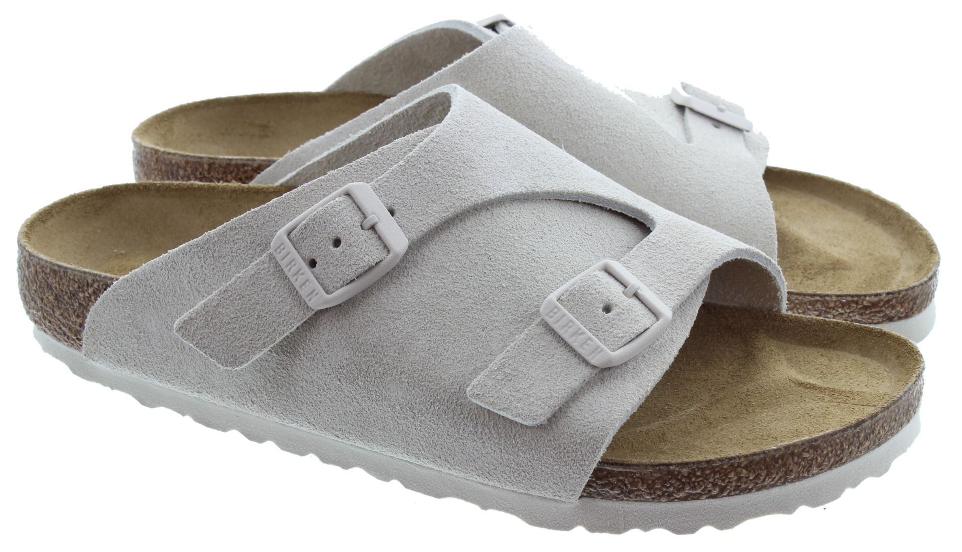Ladies Zurich Suede Mules In Antique White