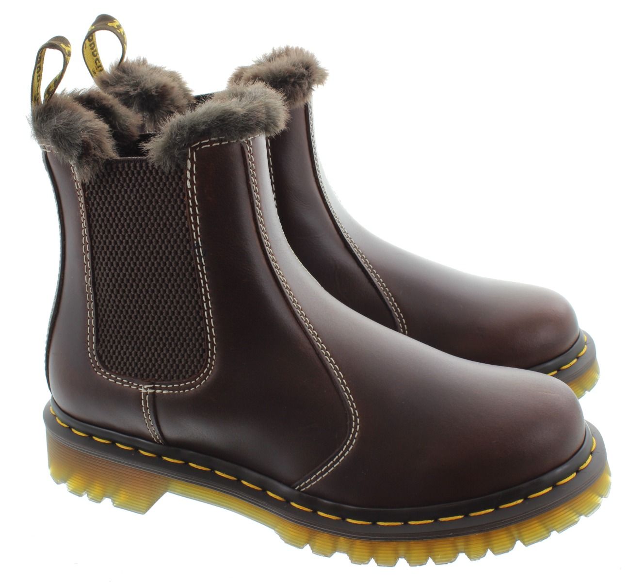 Ladies Leonore Fur Ankle Boots In Brown