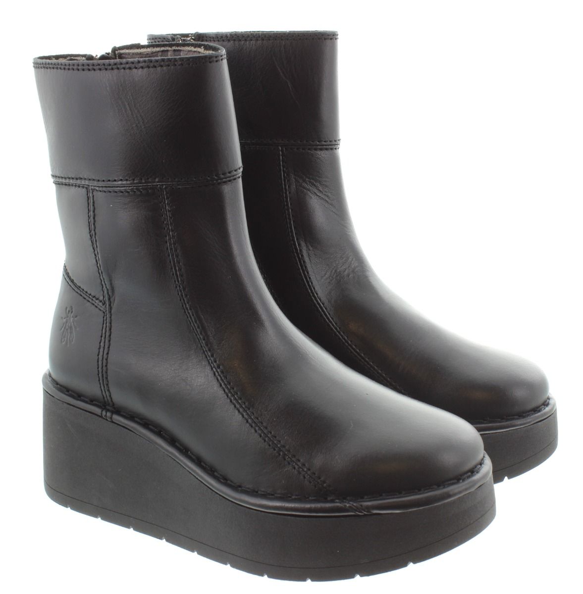 Ladies Hann Wedge Ankle Boots In Black