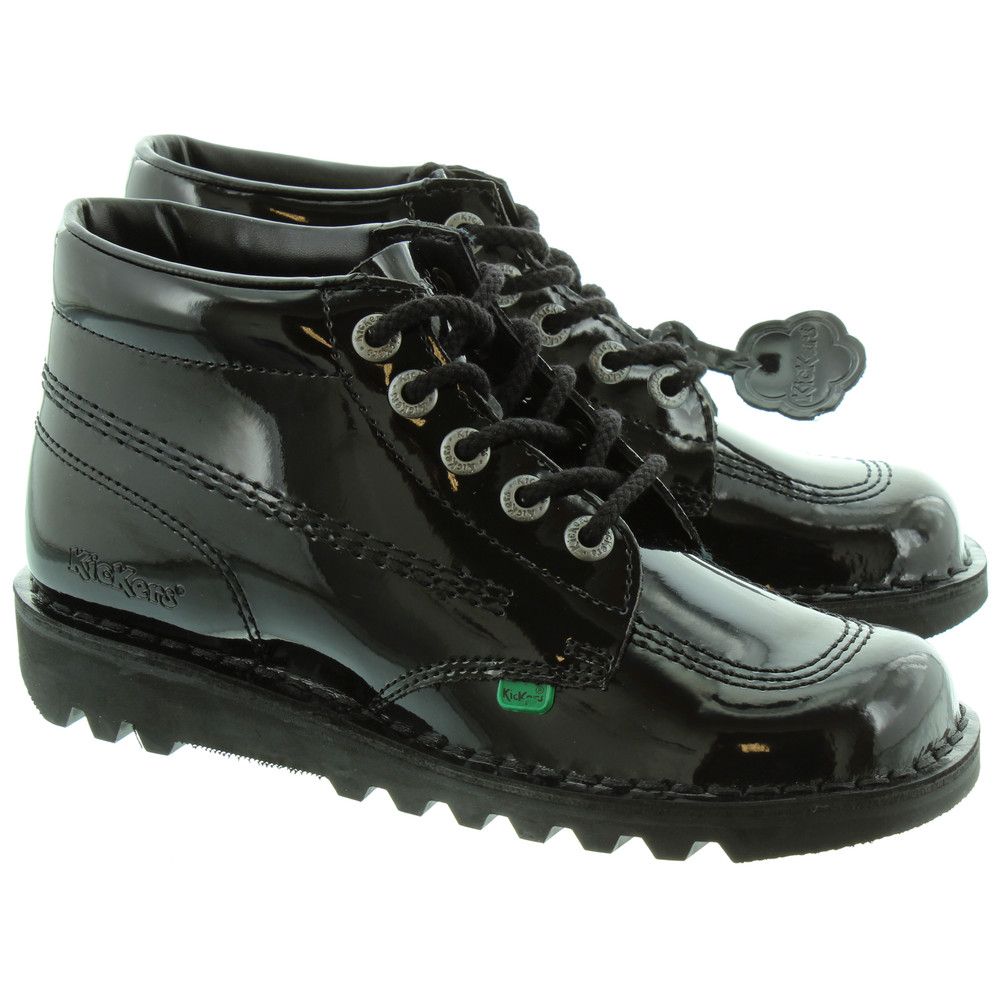 Kickers Boots Black Velcro Kickers Kickers Leather Kick Hi Ladies
