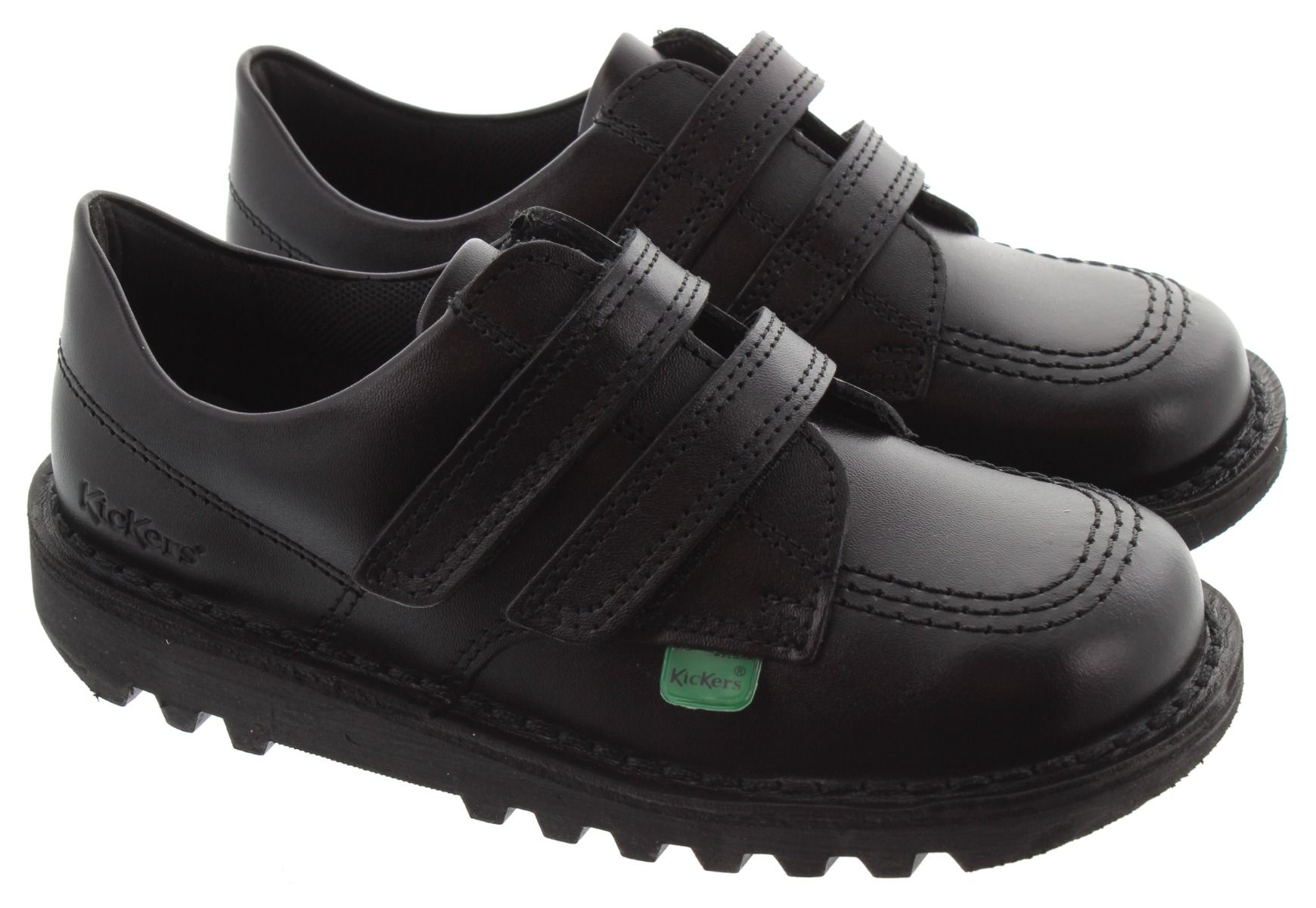 Kickers Kids Kick Lo Velcro Shoes in Black in Black