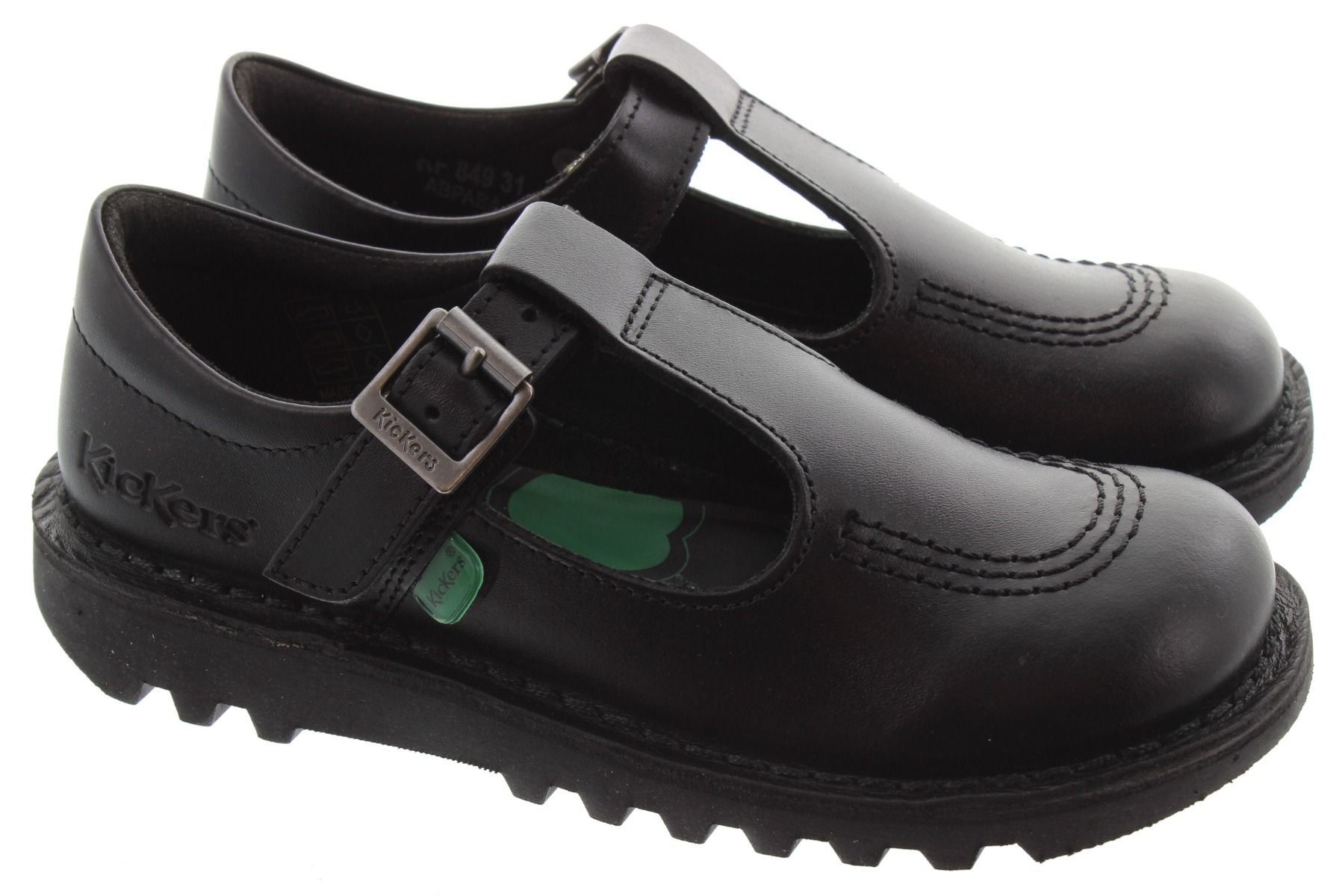 Kickers Kids Kick T Bar Shoes In Black in Black