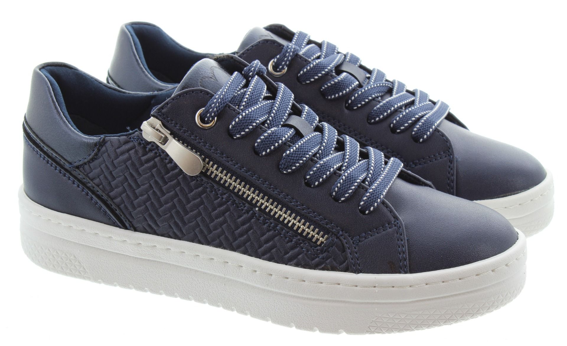 Ladies 23718 Zip Trainers In Navy
