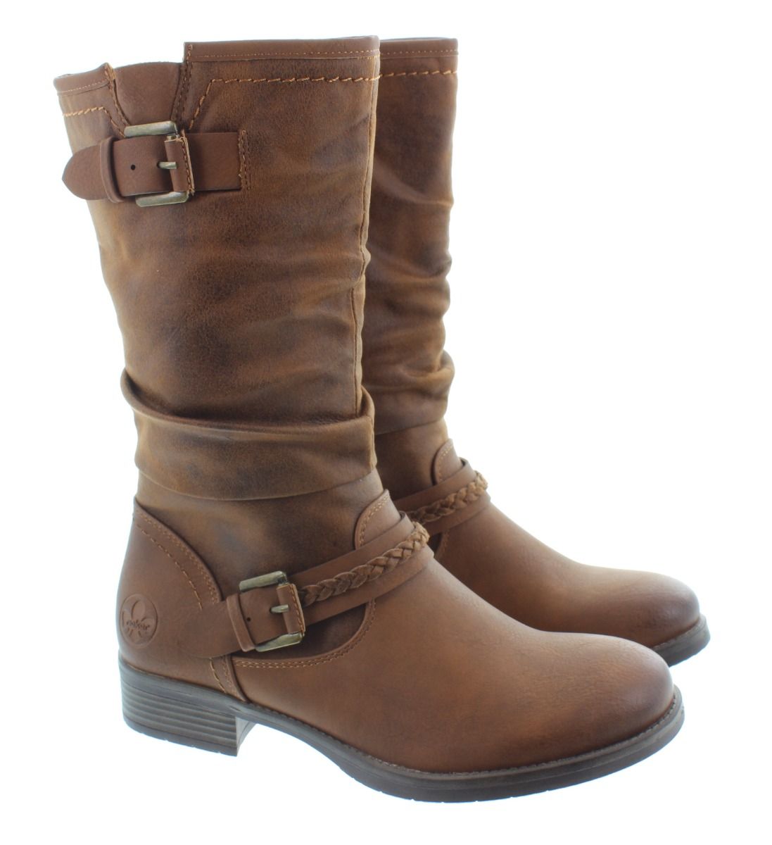 Mid Calf Boots Brown Flat Boots Women Buy The Lotus Ladies