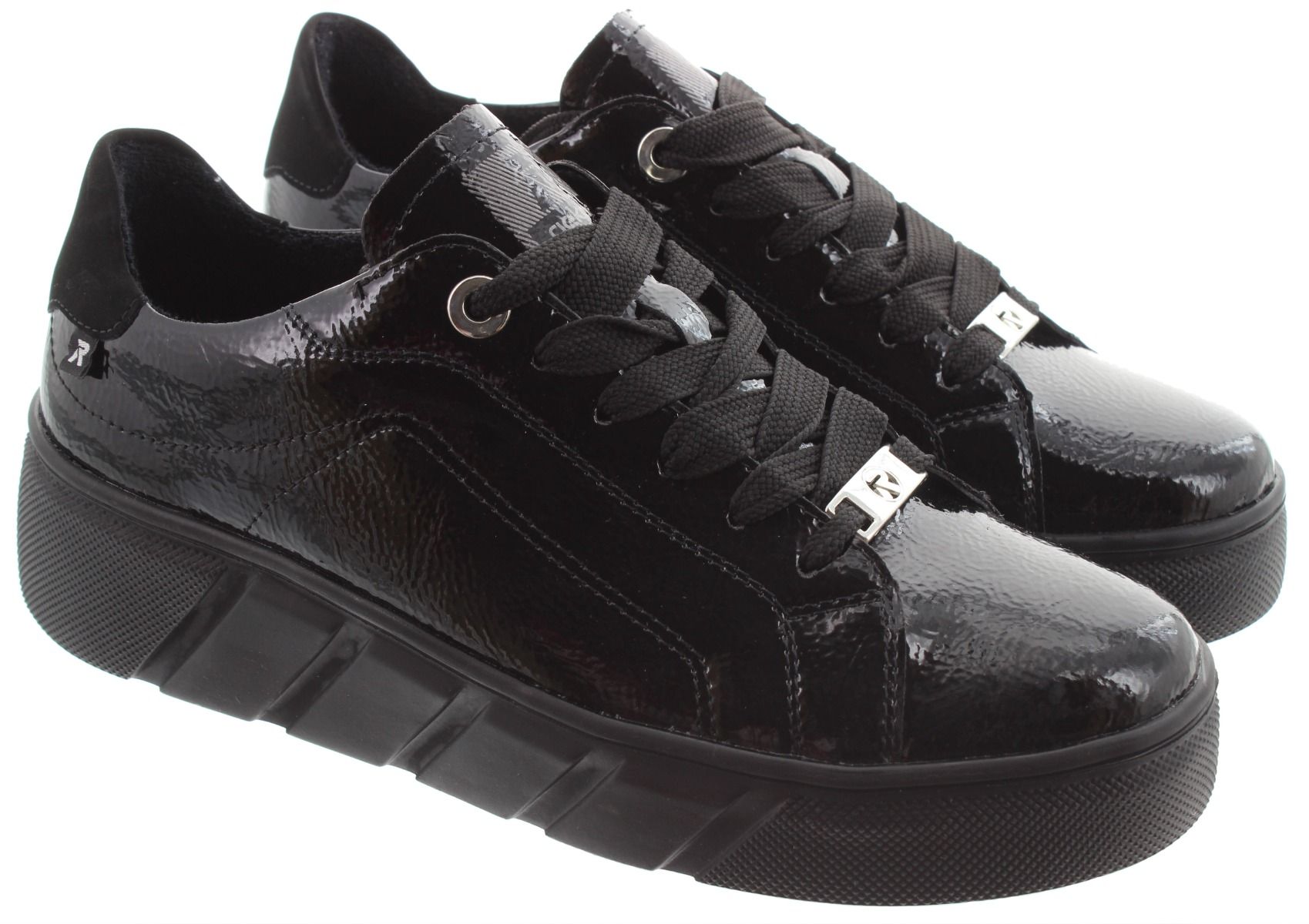 black patent trainers ladies