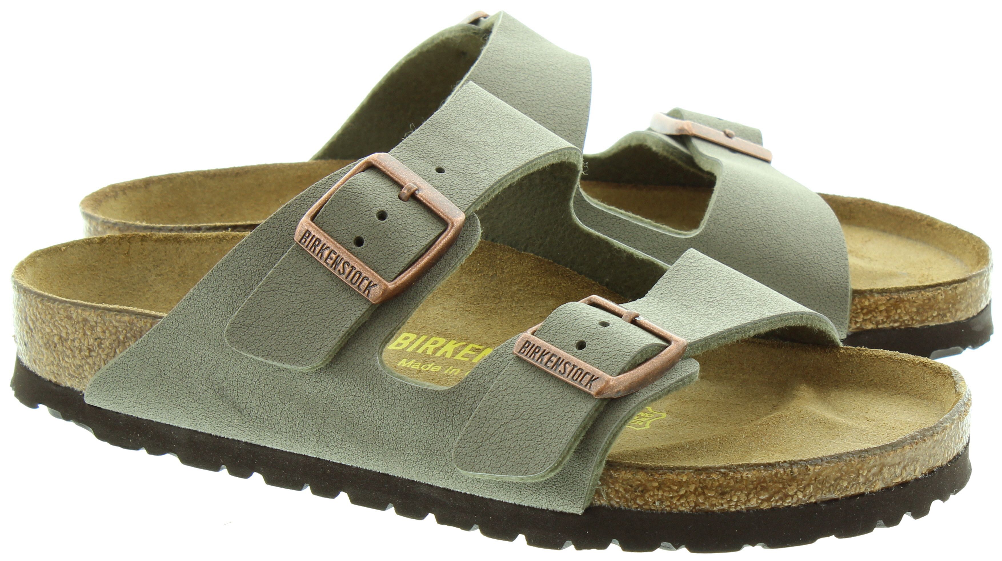Birkenstock Arizona 2 Bar Buckle Mule Sandals in Stone Grey in Stone