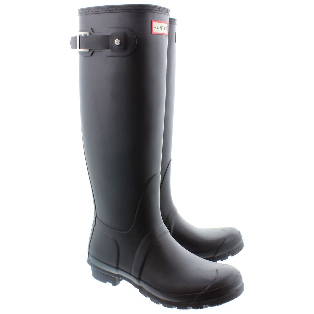 Hunter Ladies Original Tall Wellingtons in Black in Black