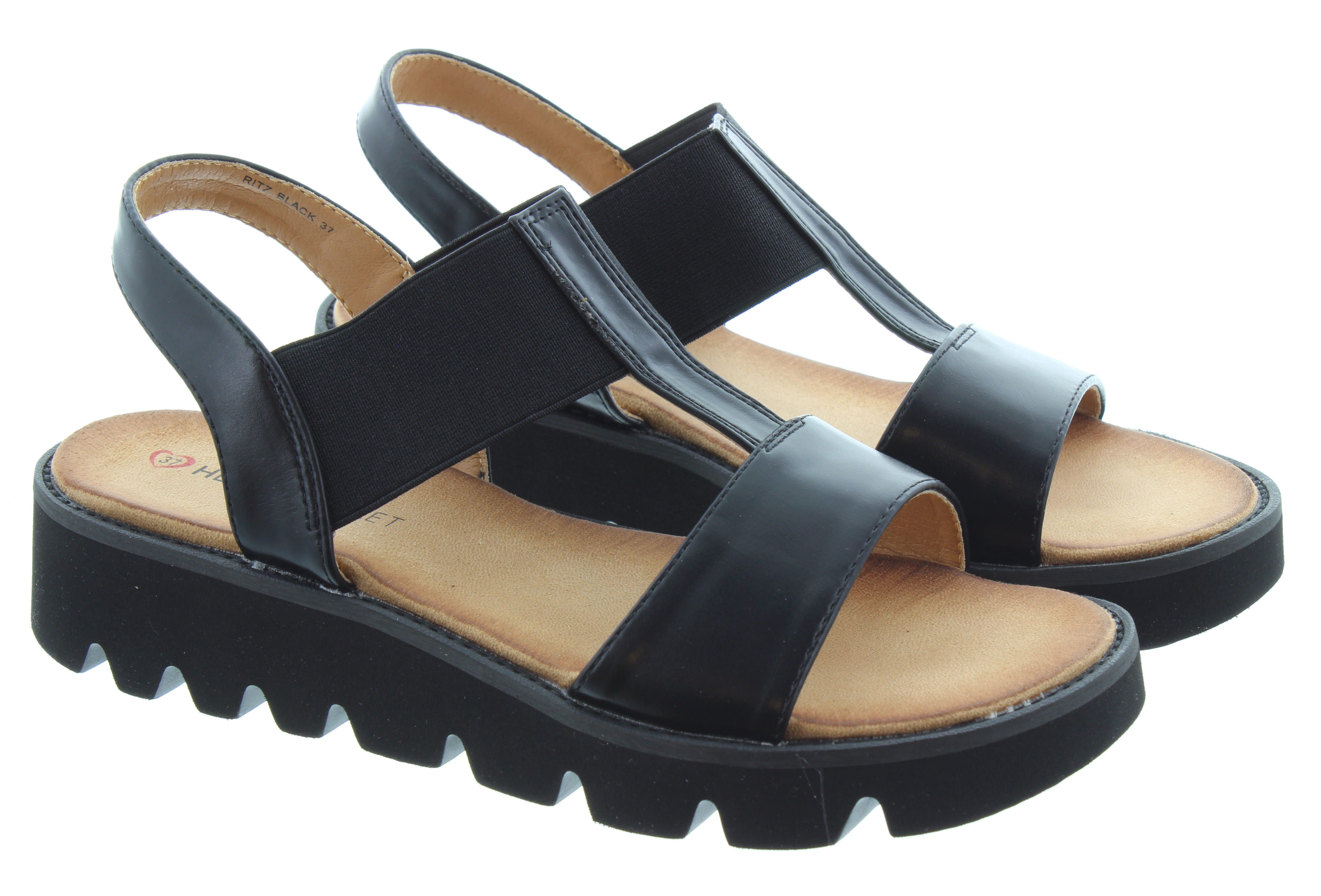 Ladies Ritz Flat Sandal in Black