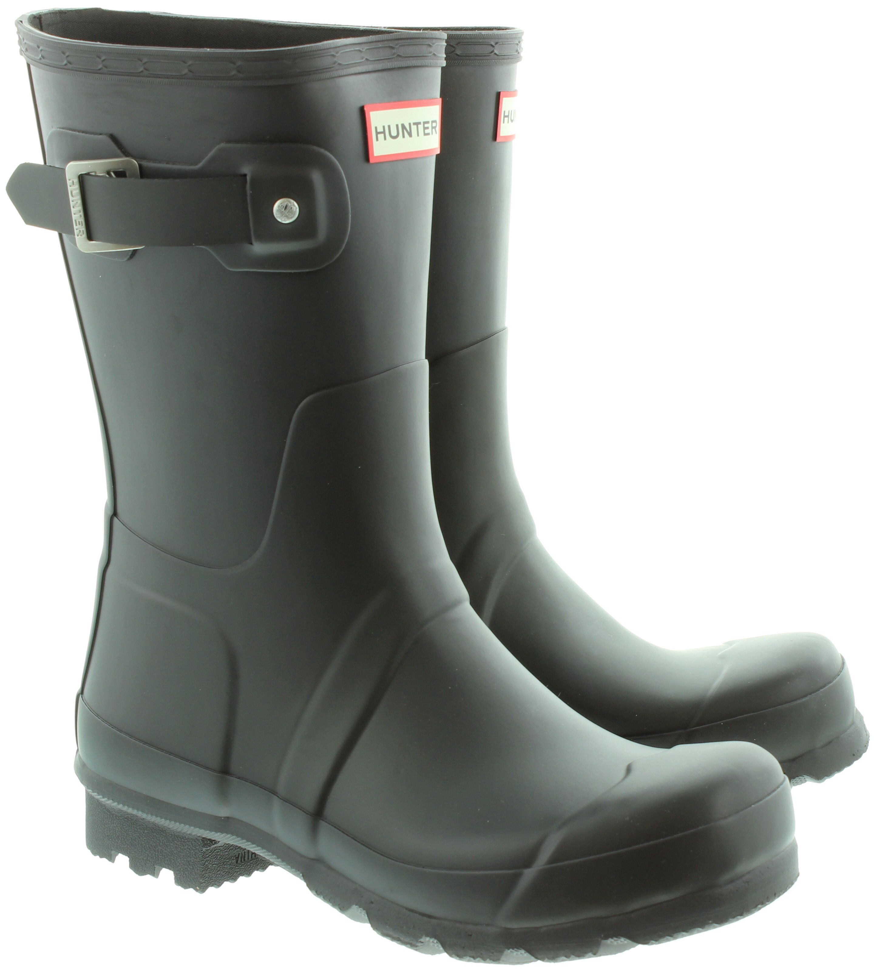 Hunter Men's Original Short Wellingtons in Black in Black