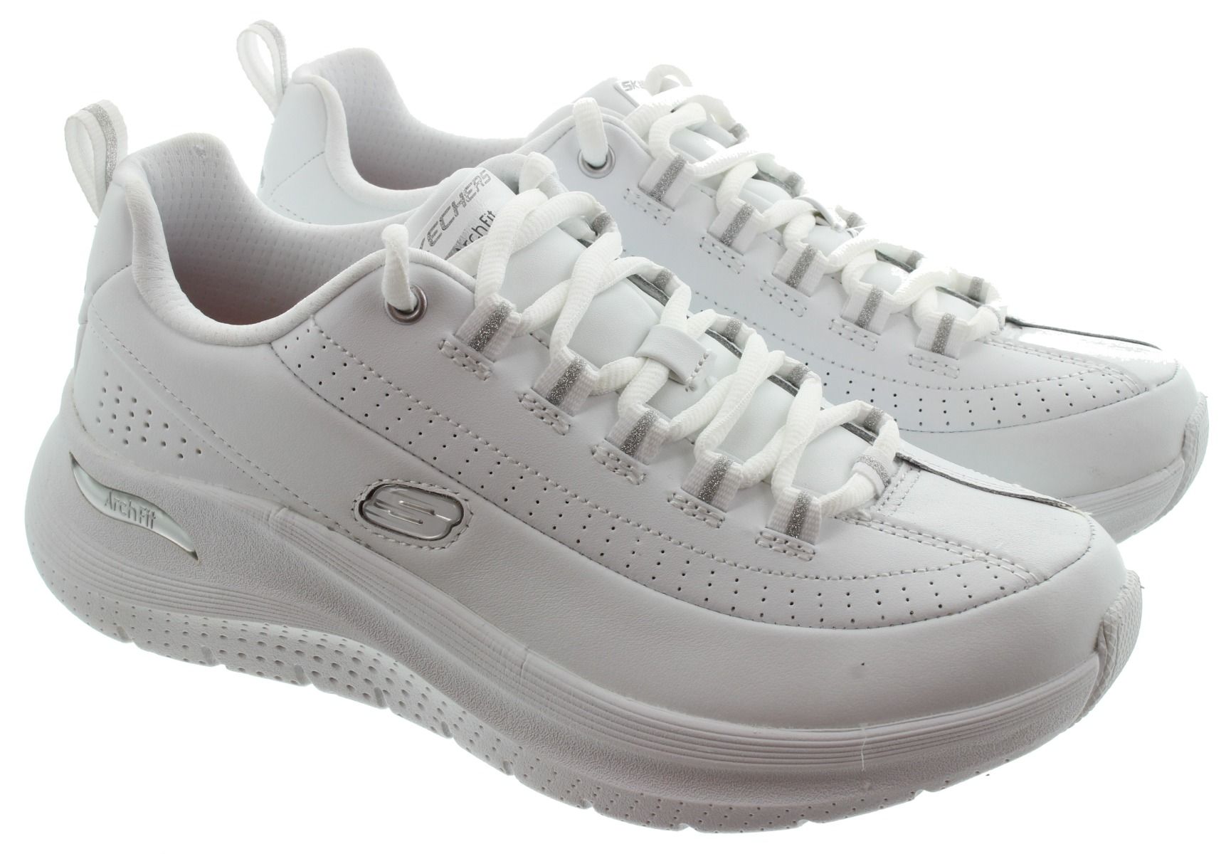 Skechers Shoes Sketchers Ladies White Trainers White Ladies