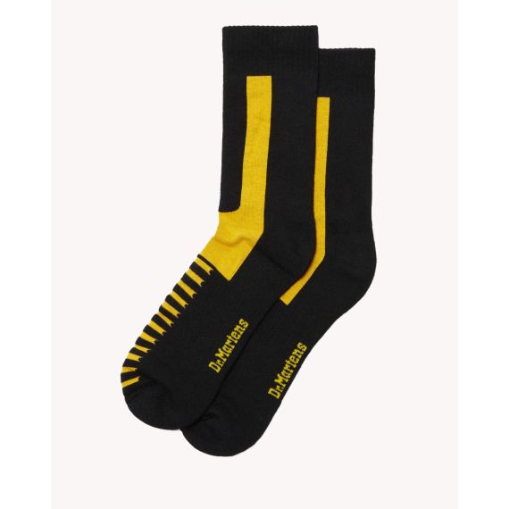 DR MARTENS Double Doc Socks In Black Yellow