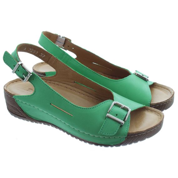 ADESSO Ladies Honey Buckle Sandals In Green 
