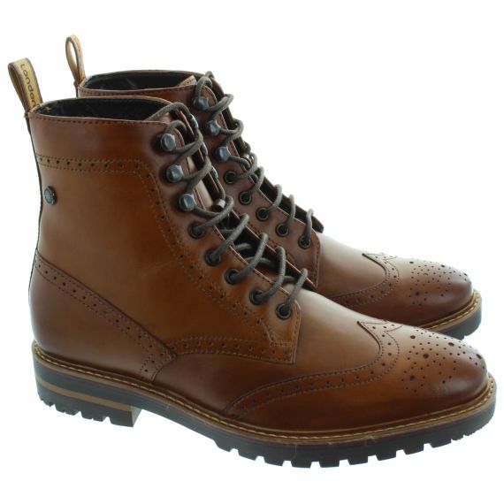 BASE Mens Grove Brogue Boots In Tan 