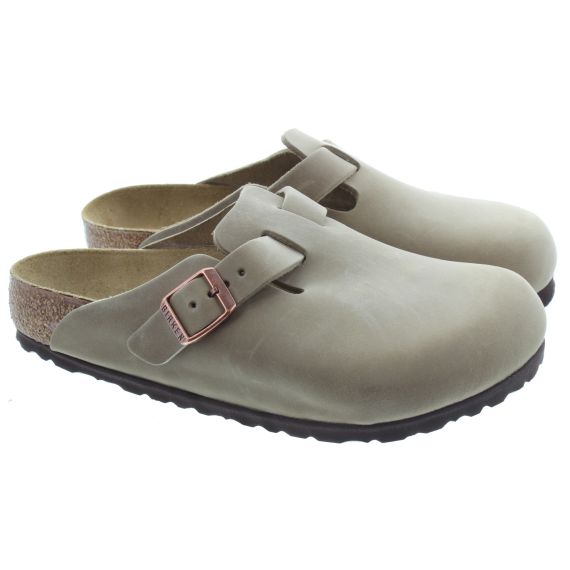 BIRKENSTOCK Adults Oiled Boston Mules In Tabacco