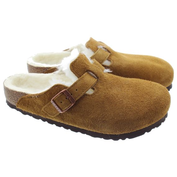 BIRKENSTOCK Adults Shearling Boston Clogs In Mink