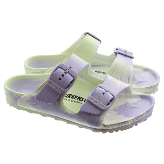 BIRKENSTOCK Kids Arizona EVA Sandals In Faded Lime Multi 