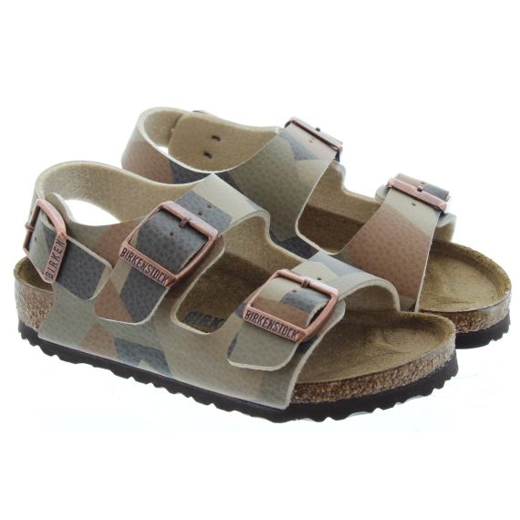 BIRKENSTOCK Kids Milano Sandals In Desert Soil Camo Print