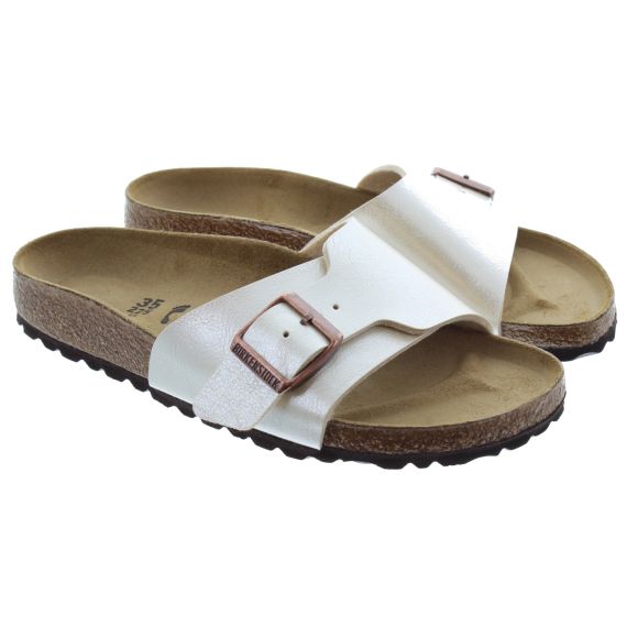 BIRKENSTOCK Ladies Catalina Mules In Graceful Pearl White