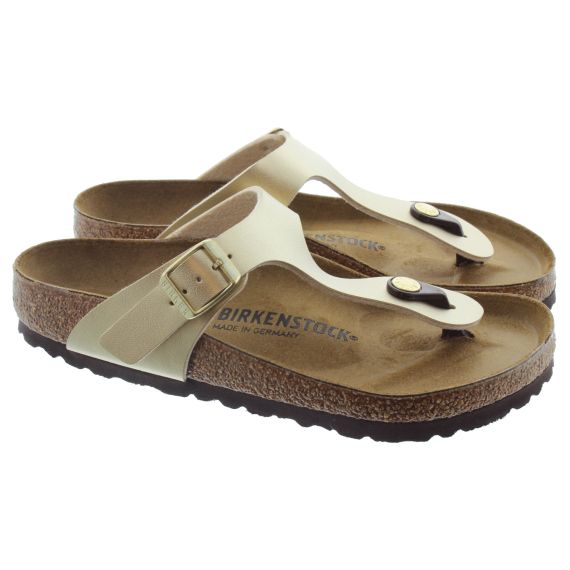 BIRKENSTOCK Ladies Gizeh Toe Post Sandals In Gold 