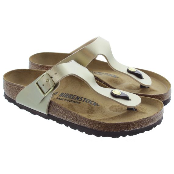 BIRKENSTOCK Ladies Gizeh Toe Post Sandals In Gold 