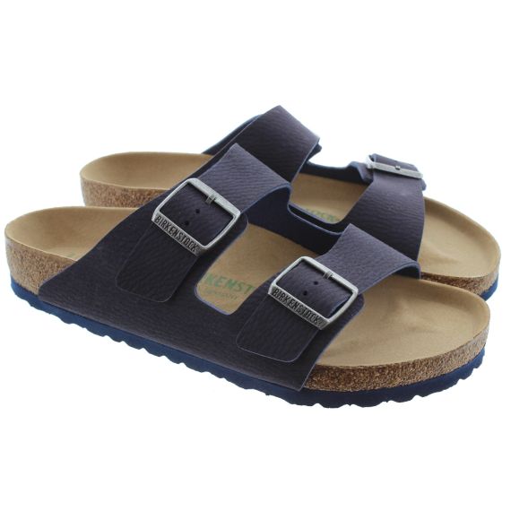 BIRKENSTOCK Mens Vegan Arizona 2 Bar Mule Sandals In Navy 