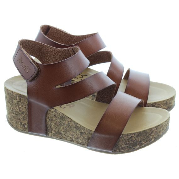 BLOWFISH Ladies Leelee Wedge Sandals In Tan 