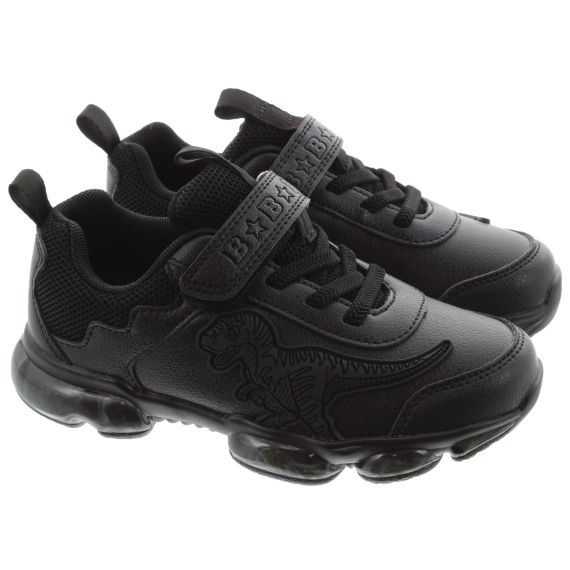 BULL BOYS AL2216 Dino Light Up Trainers In Black