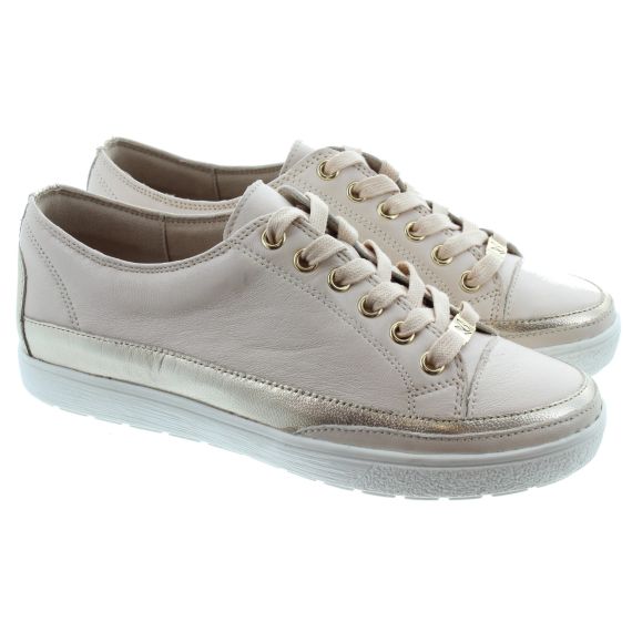 CAPRICE Ladies 23654 Lace Trainers In Cream 