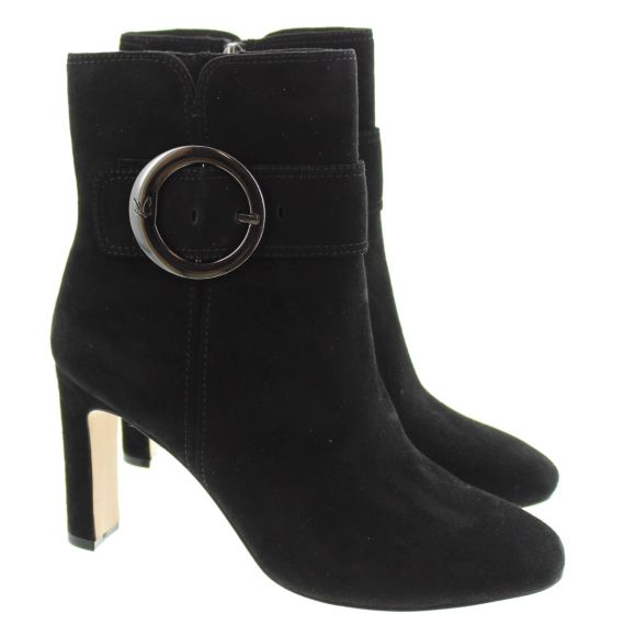 CAPRICE Ladies 25320 Heeled Ankle Boots In Black Suede