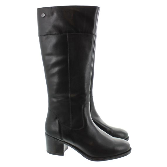 CAPRICE Ladies 25551 Heel Knee Boots In Black 